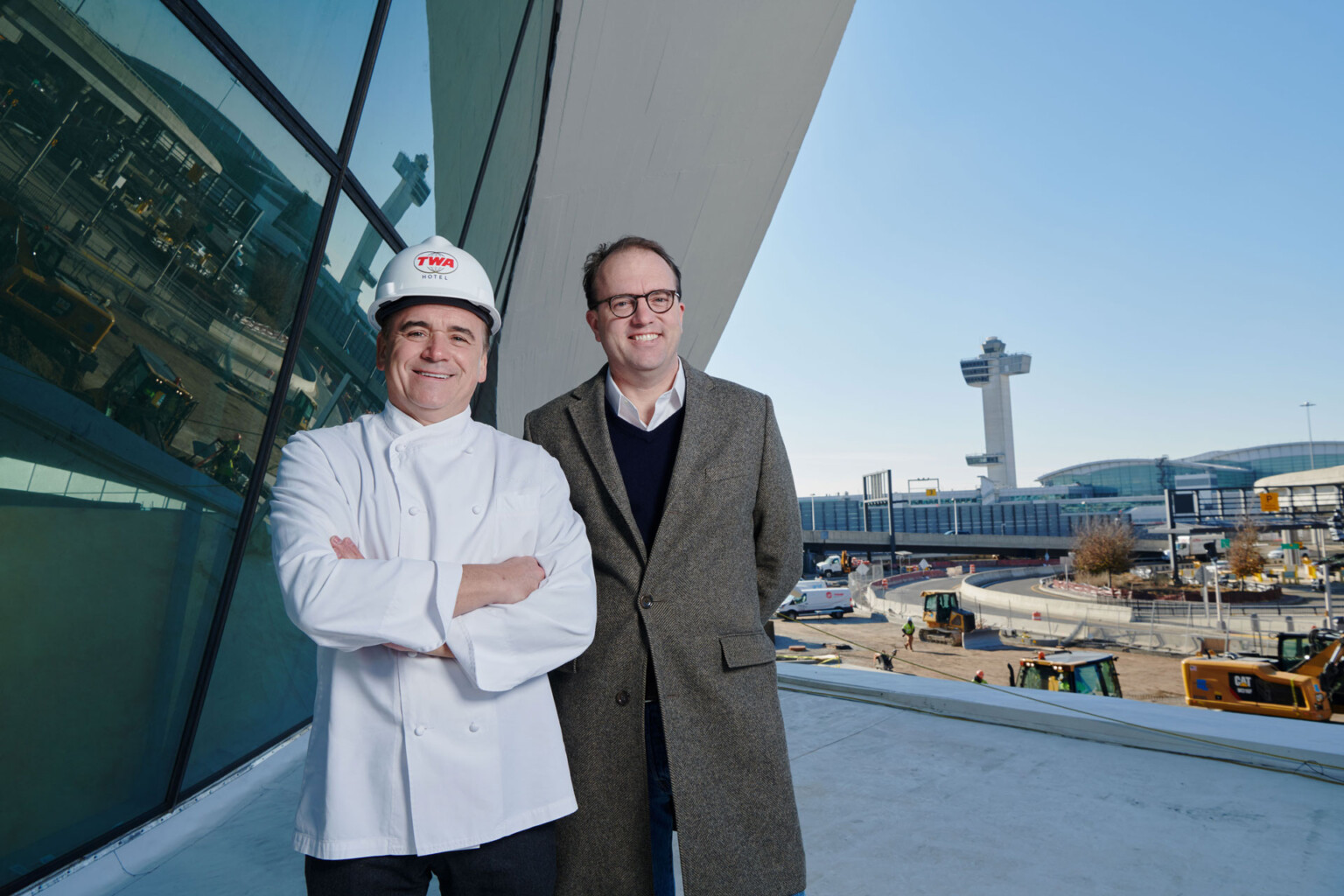 Chef Jean-Georges Will Open the Historic Paris Café at the TWA Hotel Jean-Georges Vongerichten and MCR CEO Tyler Morse at the TWA Hotel.