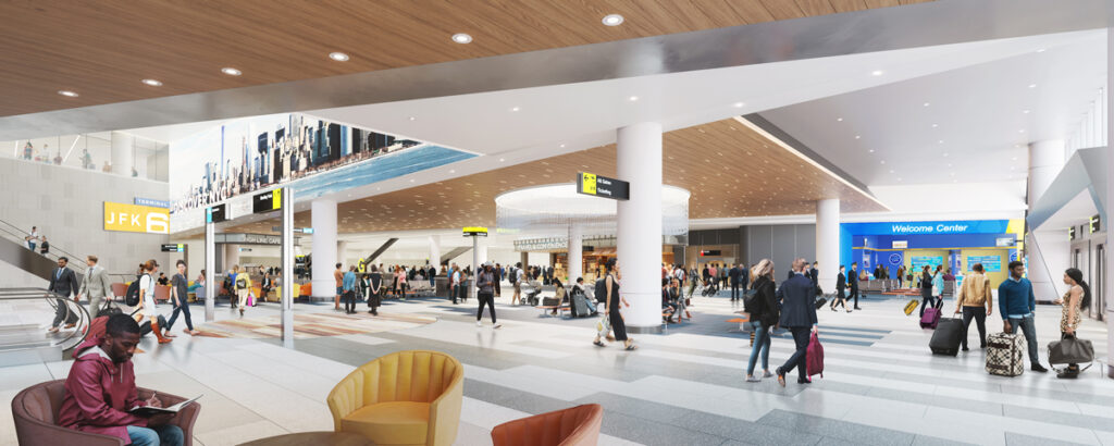 Creating a Northstar New York Airport JFK Terminal 6 Arrivals-Hall Rendering