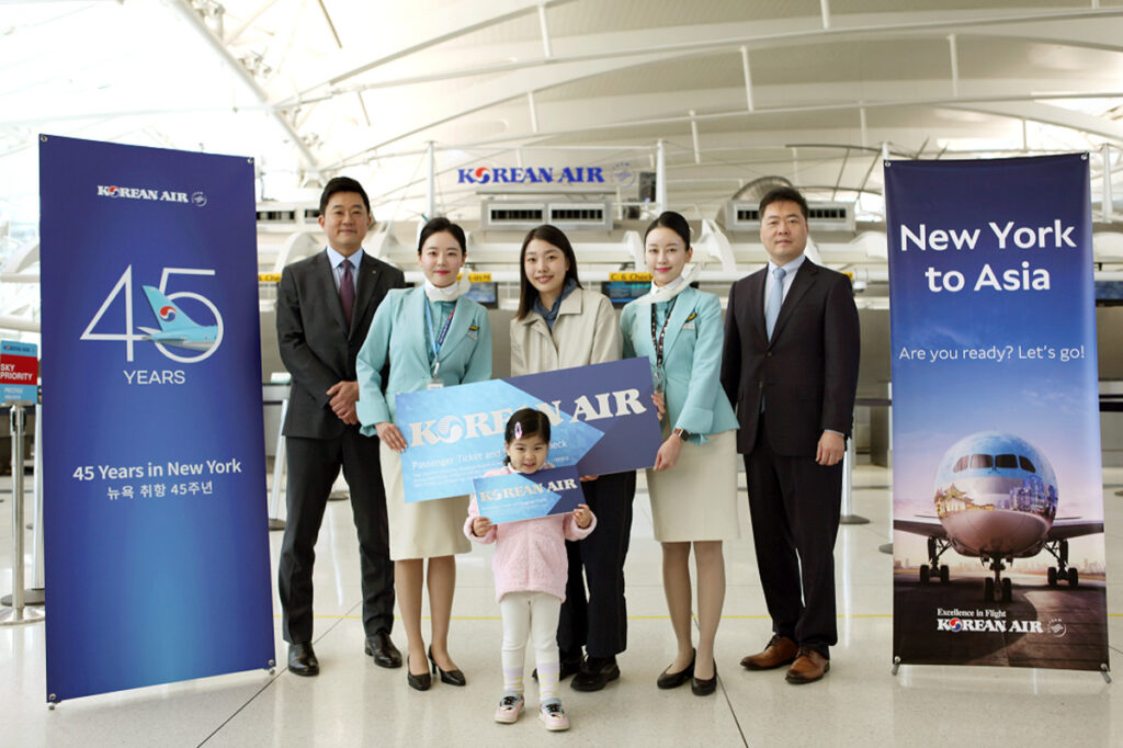 Korean Air celebrated its 45th anniversary of serving New York on March 29.