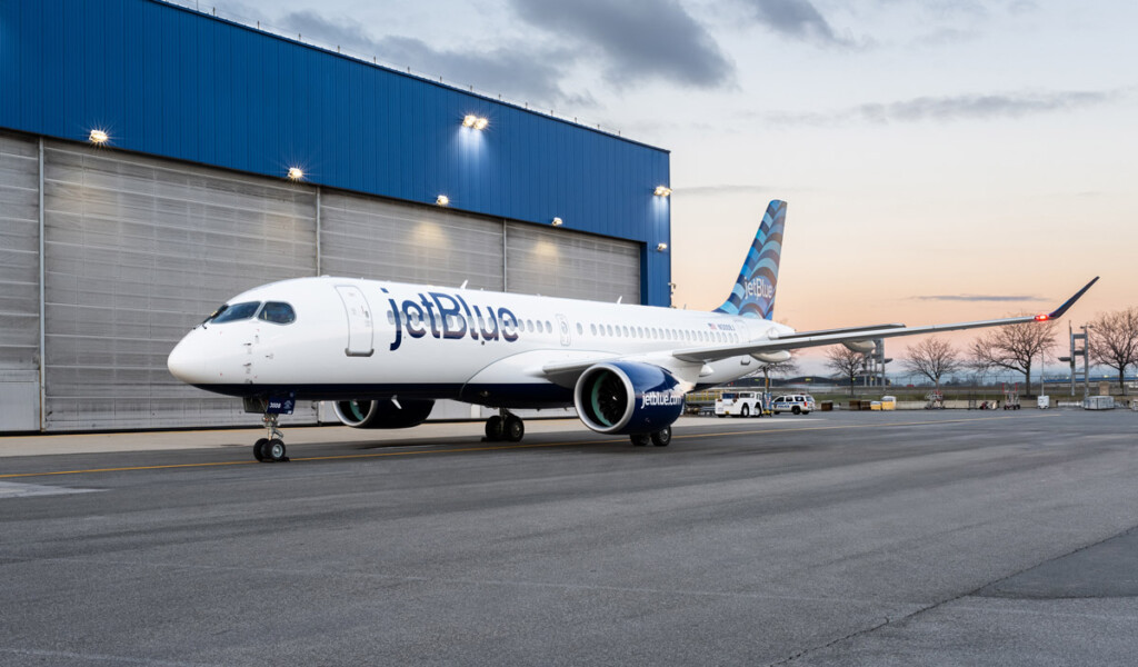 JetBlue Airbus A220 aircraft.