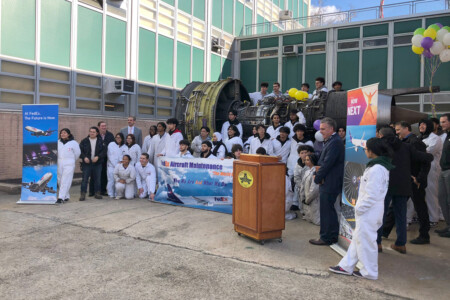Aviation High School Celebrates the Donation of FedEx GE CF6 Engine AHS FedEx GE CF6 Engine Donation