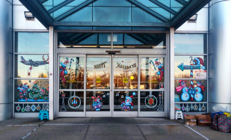 Holiday Murals at JFK Airport Bring Holiday Cheer to American Airlines Employees American Airlines Bld 79 front Metropolitan Airport News