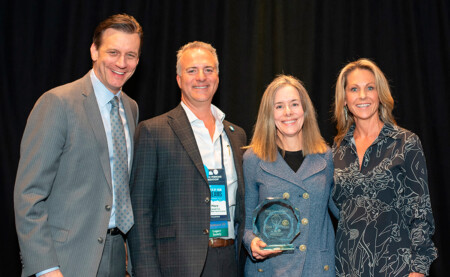 American Airlines Donates $1.1 Million to the Cystic Fibrosis Foundation Elise Eberwein accepts the CF Foundation’s Jena Award on March 23.