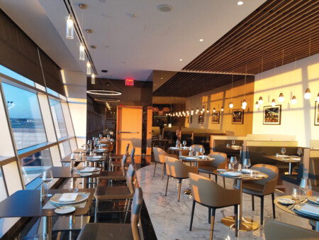 American Airlines newly-renovated Flagship Lounge and brand new Flagship First Dining at New York John F. Kennedy International Airport.