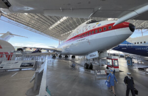 The Boeing 747-121 ‘City of Everett’, N7470 on display at the Museum of Flight. The Museum’s aircraft was the first 747 ever built, known as RA001.