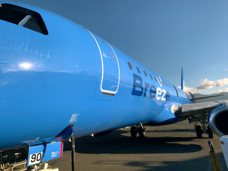 Breeze Airways Takes Delivery of First of 15 Embraer E190 Aircraft