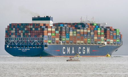 Port of New York & New Jersey Welcomes Largest Container Ship to Call on U.S. East Coast CMA CGM Brazil