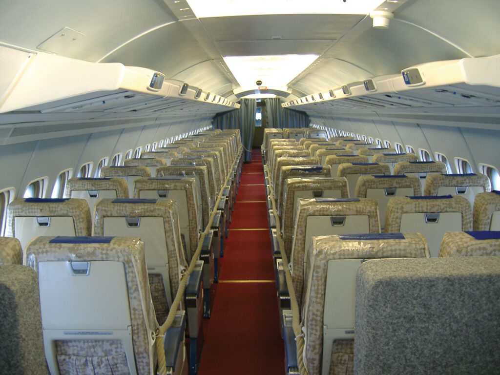 Convair 990 operated by Swissair on display in the Swiss Museum of Transport.