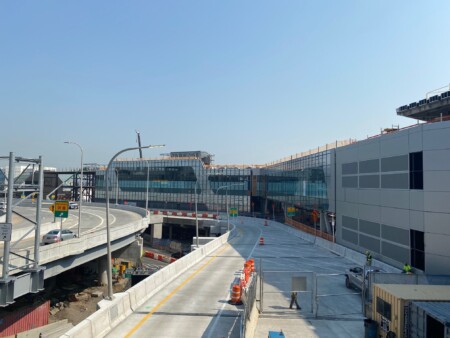 Construction on the south façade of Concourse E - LGA