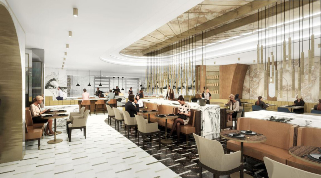 Delta to Debut Premium Lounges and More in 2024 New York Airport Delta Ailines JFK Airport Lounge Restaurant