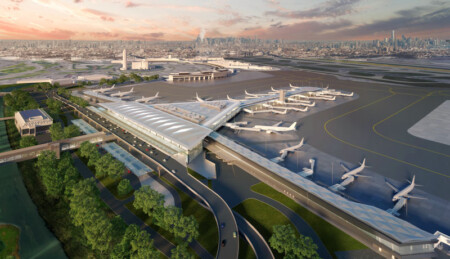 EWR Terminal One EXTERIOR Aerial Landside Metropolitan Airport News