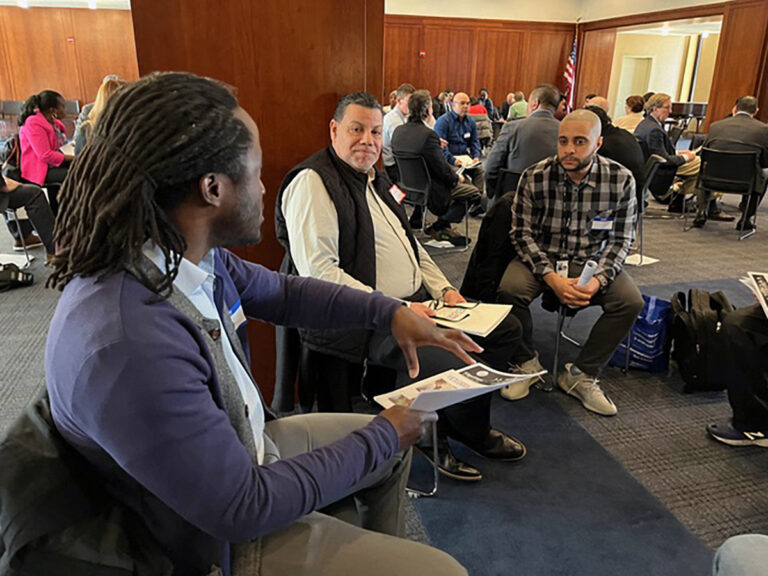 Vet Gets a Win – Lands a Job Through Edge4Vets Joseph Dabo, left, got his job at Macquarie through Edge4Vets. Now he returns to the workshops to mentor other vets eager to get on a career path. He’ll serve as a mentor at the Fall Edge4Vets workshop hosted by Vaughn College on October 24.