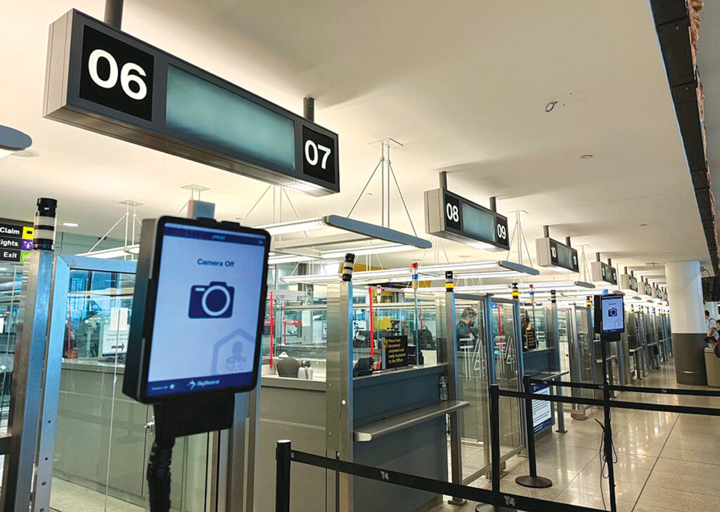 Cybersecurity at JFKIAT New York Airport Enhanced Passenger Processing screens at JFK Terminal 4