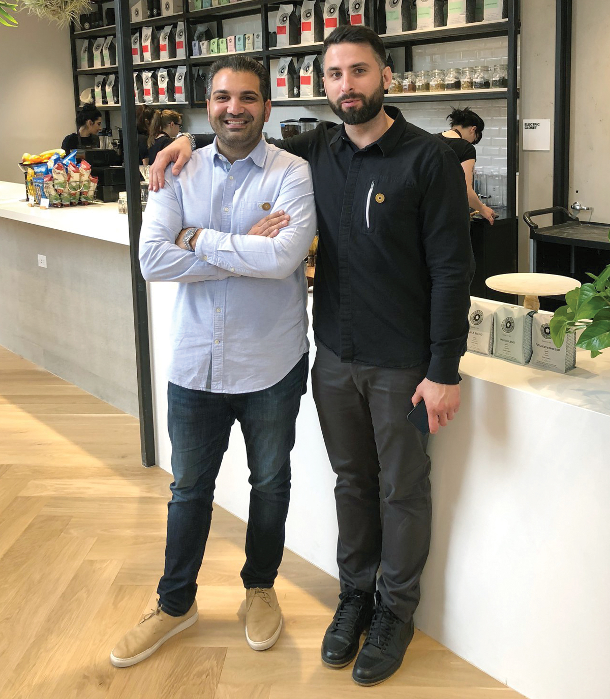 For Five Coffee Roasters New York Airport Co-Founders Stefanos Vouvoudakis and Tom Tsiplakos.