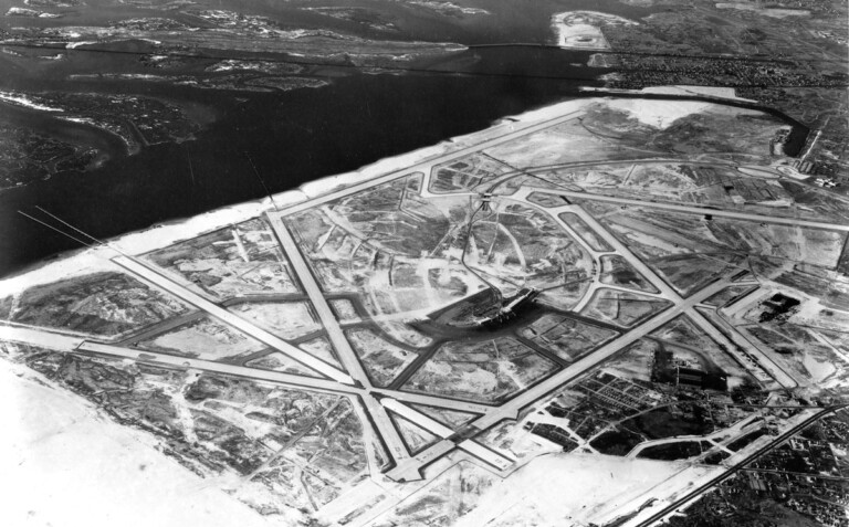 Hope for the Best, Prepared for the Worst Idlewild-Kennedy Aerial view of NY International Airport looking southwest. (1949)