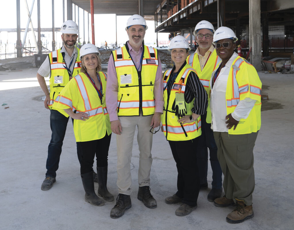 Creating a Northstar New York Airport (L.-R.): John Girardi, Deputy Director, Design & Construction; Jennifer Janzen, Communications Director; Derek Thielmann, Vice President, Design & Construction / Project Director; Kasia Sek, Director, Operations Planning & Implementation; Ed Ratuski, Acting COO;
Sade Olanipekun-Lewis, Vice President, Operating & Community Partnerships.