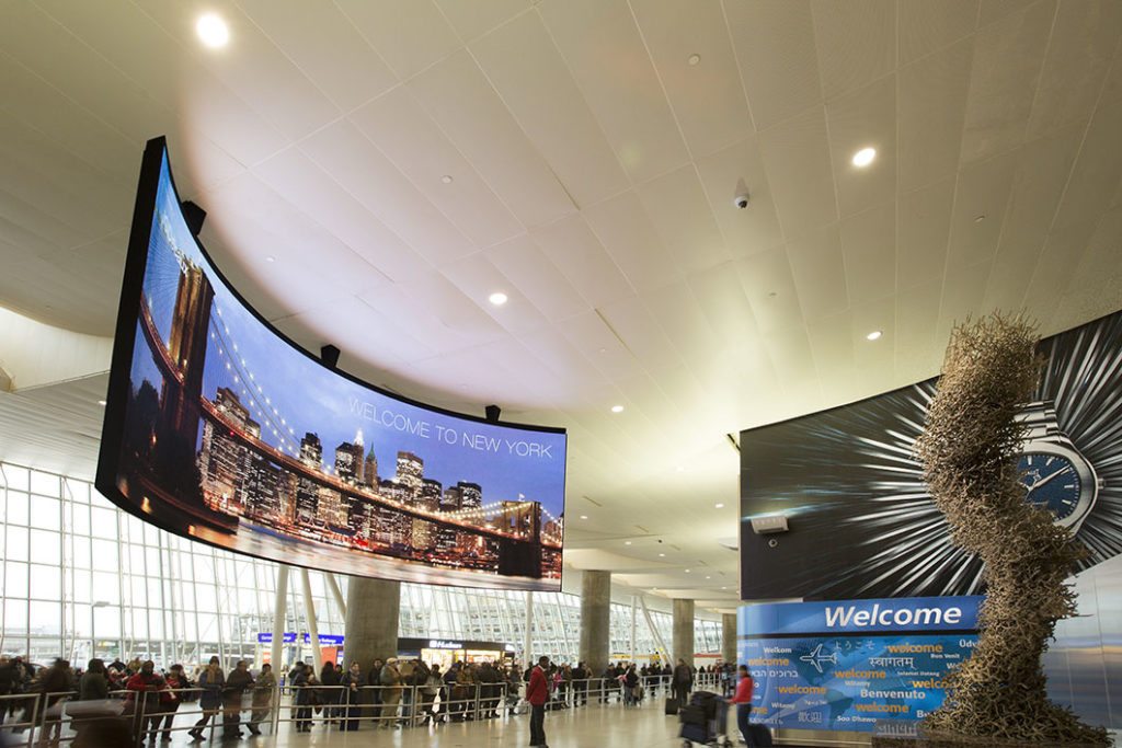 JFK Airport’s Terminal 4 Unveils State-of-the-Art Flight Information Display Board JFK T4 Video Screen Metropolitan Airport News