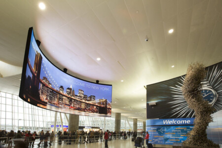 JFK T4 Video Screen Metropolitan Airport News