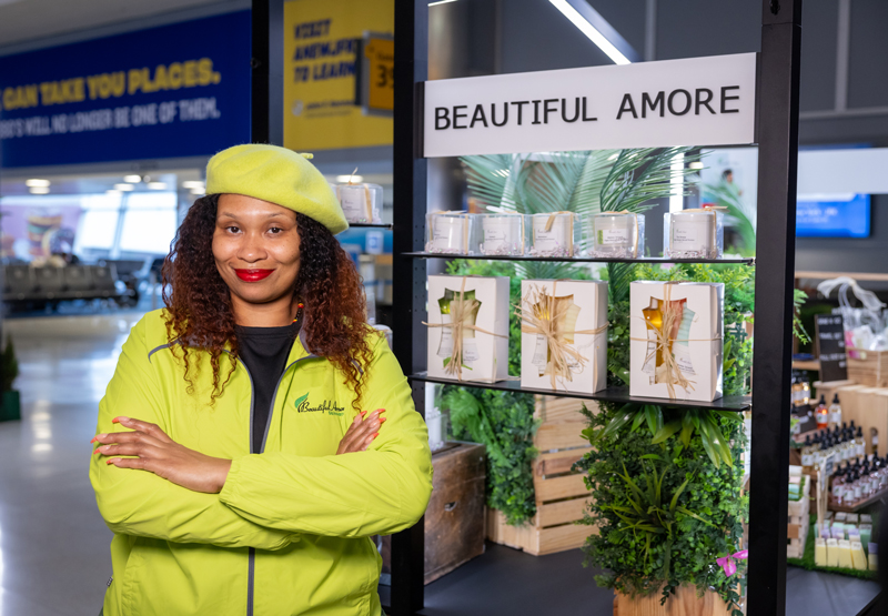 Small Business Retail Accelerator at JFK's T8 Creates Economic Opportunities for Local Entrepreneurs in Airport Concessions Programs New York Airport Amerrah Brown, Owner, Beautiful Amore Skincare