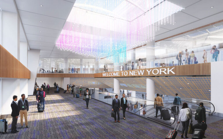 PANYNJ and JMP Announce Collaboration With Premier Cultural Institutions at Terminal 6 Rendering of the JFK Terminal 6 Arrivals Corridor