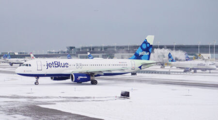JetBlue Snow on the ground at the Airport