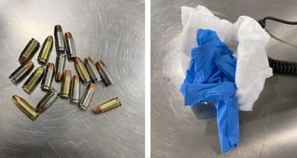 Seventeen bullets were removed from this diaper by TSA officers at LaGuardia Airport (TSA photos)
