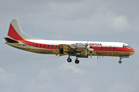 Air Florida: From Intrastate to Intercontinental Carrier Lockheed L-188 Electra of Air Florida landing at Miami International Airport in 1976