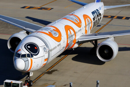 ANA Boeing 777-300 BB-8 themed livery.