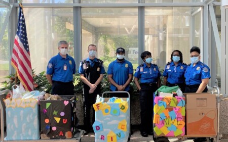 Newark TSA Team Pitches In for Community Support With Food Donations Newark TSA Team donation Metropolitan Airport News