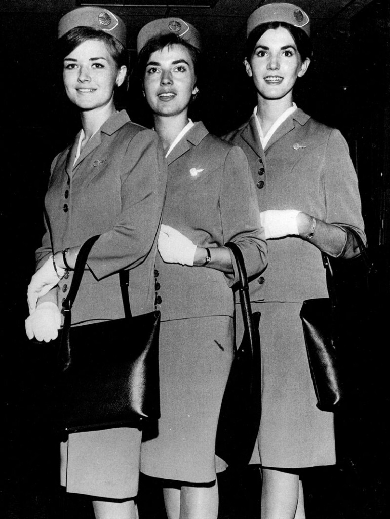 On the Runway - Flying In Fashion New York Airport Pan Am Flight Attendants c.1967