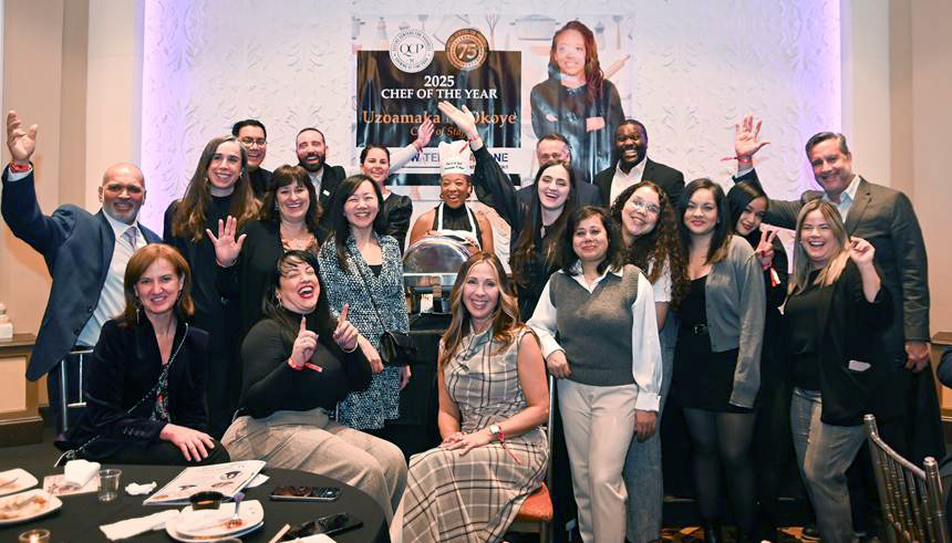 Uzoamaka Okoye, Chief of Staff at New Terminal One, proudly celebrated alongside NTO coworkers at last year's "Evening of Fine Food" awards ceremony.