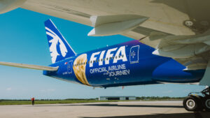 Qatar Airways Boeing 777 in FIFA Special Livery.