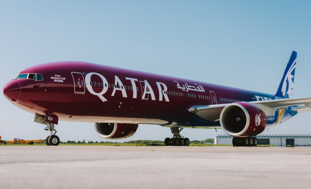Qatar Airways Boeing 777 in FIFA Special Livery.