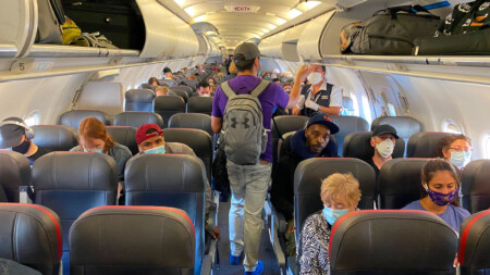 RISK OF COVID LOW ON AIRCRAFT