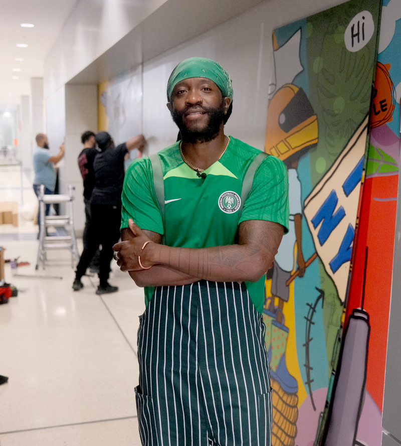 New Art Exhibit By Renowned Brooklyn Artist at Terminal 7 at JFK New York Airport Brooklyn artist Ron Bass