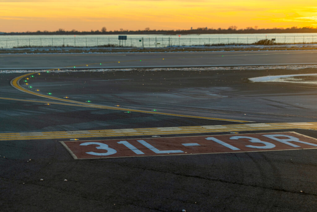 Runway 31L/13R at John F. Kennedy International Airport.