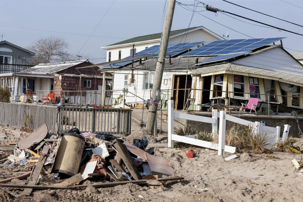 Super Storm Sandy impact on Oceanside Drive at Breezy Point.