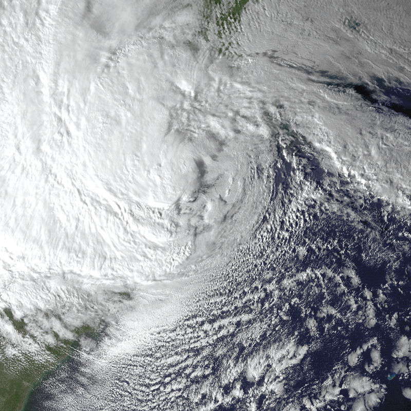 Sandy – The Super Storm New York Airport Satellite image of Sandy at 4:15 p.m. EDT on October 29 as it was about to make landfall on the Jersey Shore.
