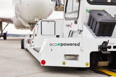 Swissport ecopowered aircraft tug