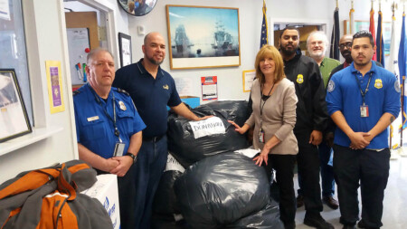 TSA Officials at LaGuardia Airport Help Clothe Homeless Veterans TSA LGA Clothe Homeless Veterans