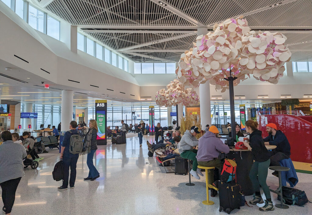 Launching Pads New York Airport Interior of the Terminal A at Newark Liberty International Airport.