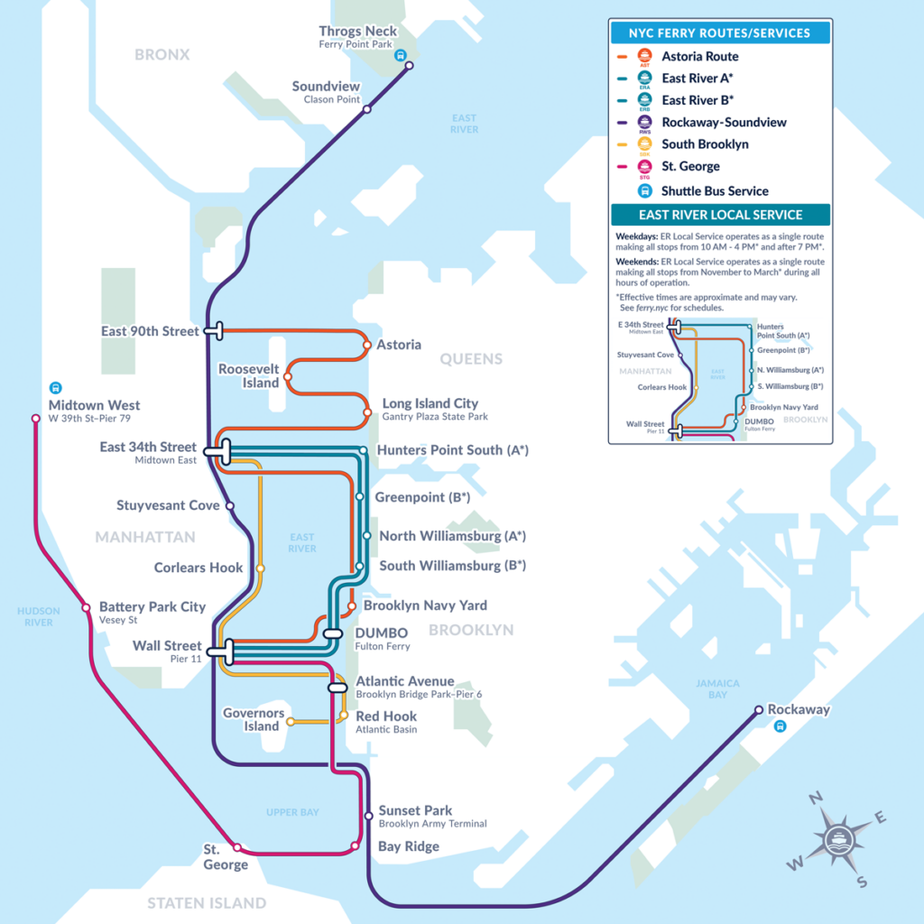 The New York City Ferry System Map