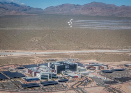 U.S. Air Force Thunderbirds Flyover of Las Vegas to Honor Healthcare Workers Thunderbirds COVID 19 LasVegasGoesBlue 3 Metropolitan Airport News