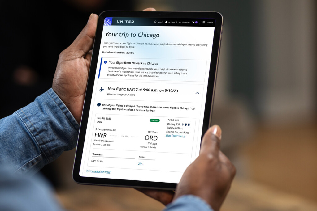 Mobile app tool saves time and reduces stress if a flight is delayed or canceled – first-of-its-kind feature reflects airline's continued investments in digital technology