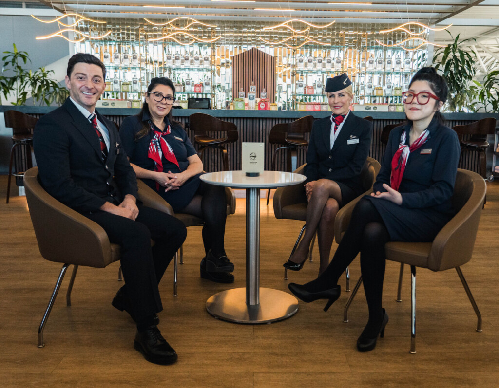 BA and AA colleagues in Bridge Bar JFK Greenwich Lounge