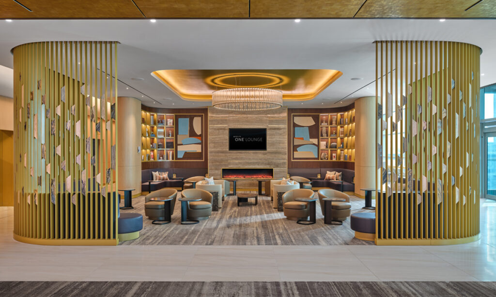 Delta One Lounge at JFK Airport Ushers In a New Era of Premium Airline Travel New York Airport deltaonejfk fireplacelounge1 5355 Metropolitan Airport News