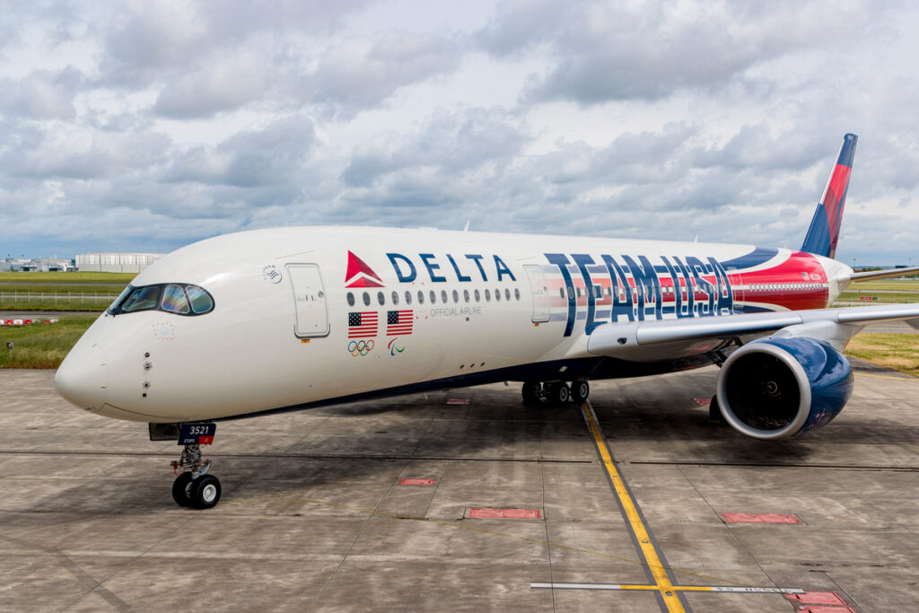 Delta Air Lines Unveils the Team USA-inspired A350 liveryreveal sparklers Metropolitan Airport News